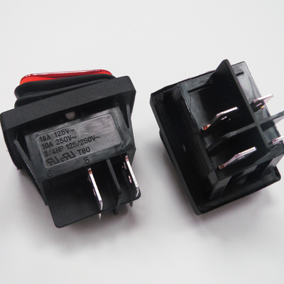 臺(tái)灣RL防水船型翹板開關(guān)帶燈16A250V4腳2檔